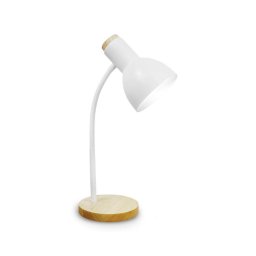 Lampă de masă MARMA 1xE27/40W/230V alb/lemn de cauciuc