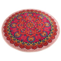 Covoras de baie Re-Bloom, 100% poliester, antialergic, 100cm, multicolor, Resigilat, Grad A