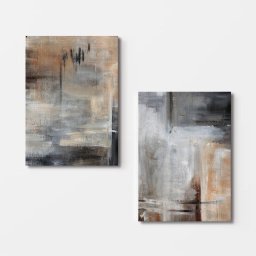 Set tablou Canvas Re-Bloom, 2 piese, panza/lemn, multicolor, 110 x 70 cm, Resigilat, Grad A