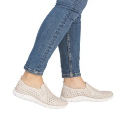 Pantofi dama din piele naturala, Remonte D3G04-60, bej