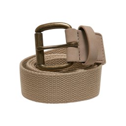 Canvas belt with loops beige