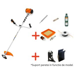 Promo Pachet Motocoasa STIHL FS 131 + Suport Perete + Service Kit + Cap cosit + Ulei + Pila +Maner Pila