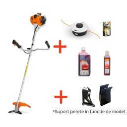 Promo Pachet Motocoasa STIHL FS 240 + Suport Perete + Service Kit + Cap pentru cosit + Hp Ultra 1L + Ulei 100Ml