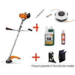 Promo Pachet FS 255.0 Motocoasă + Suport Perete + Cap pentru Cosit + Pila + Maner Pila + HP Ultra 1L + Ulei Amestec 100ml