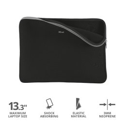Husa Primo Soft pentru laptop de 13.3" Negru