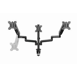 Suport monitor SUPORT de birou Gembird, pt 3 TV/monitor plat, diag. max 27 inch, rotatie, inclinare, pivotare, orizontal, vertical, max 3x7 kg, gas-springs, "MA-DA3-01