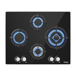 Plita Plita pe Gaz Incorporabila 4 Arzatoare 60 cm Negru, Aprindere Electrica, Sistem Siguranta Gaz