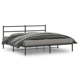 Gossi cadru de pat metalic cu tablie, negru, 180x200 cm