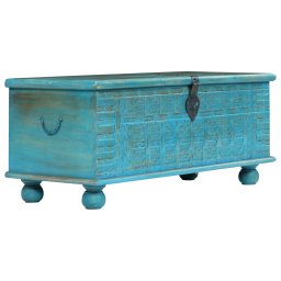 Gossi cufar de depozitare, lemn masiv de mango, albastru 100x40x41 cm