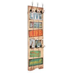 Gossi cuier de perete cu 6 carlige, 120 x 40 cm, live life