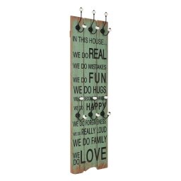 Gossi cuier de perete cu 6 carlige, 120x40 cm, happy love