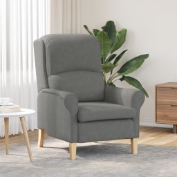 Gossi fotoliu gri inchis gri inchis tesatura si lemn standard ergonomic
