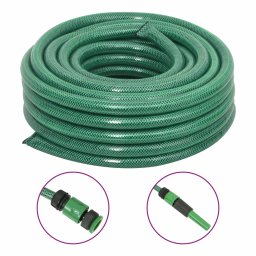 Gossi furtun de gradina cu set de racorduri, verde, 0,75", 30 m, pvc