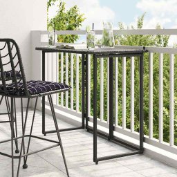 Gossi masa pliabila de gradina neagra 90x51x75 cm poly ratan