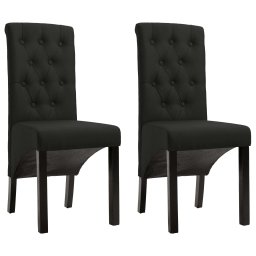 Gossi scaune de bucatarie, 2 buc. negru, textil