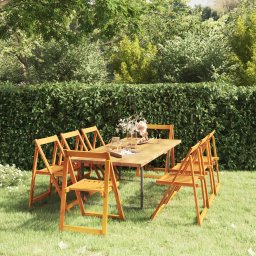 Gossi scaune de gradina pliante, 8 buc., lemn masiv de acacia