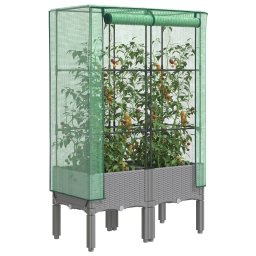 Gossi strat inaltat cu husa de sera, aspect ratan, 80x40x140 cm