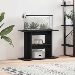 Gossi suport acvariu stejar negru 80x35x60 cm lemn prelucrat