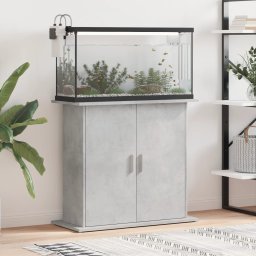Gossi suport acvariu, gri beton, 81x36x73 cm, lemn prelucrat