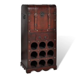 Gossi suport sticle vin pentru 9 sticle, lemn, spatiu de depozitare