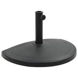 Gossi suport umbrela de soare, negru, 15 kg, polirasina, semi-rotund