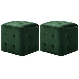 Gossi taburet, 2 buc., verde, 30 x 30 x 30 cm, tesatura catifea
