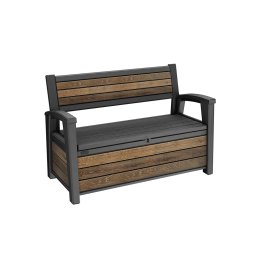 Bancă de grădină/depozitare din plastic Decocoat, 227 L, nuc