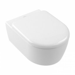 Set vas WC suspendat Villeroy&Boch Skyla TwistFlush Round cu capac soft close, alb