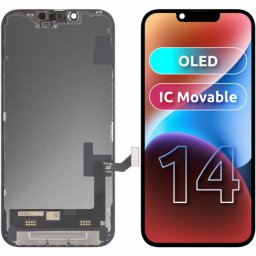 Display cu Touchscreen JK pentru Apple iPhone 14, cu Rama, Versiune OLED IC Movable, Negru
