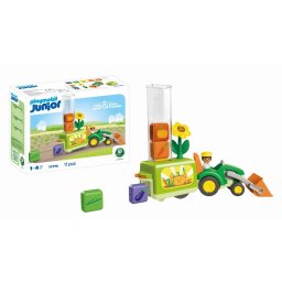 Playmobil - Junior dezvoltare prin joaca Tractor cu incarcatura si semanatoare
