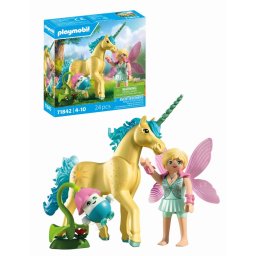 Playmobil - Jucarie de rol Figurina de colectie unicornul Sunshine Blossom si zana