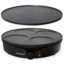 Aparat pentru clatite Techwood TCP-616, 1000W, placa reversibila 30cm, invelis antiaderent