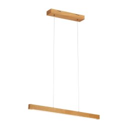 Pendul LED VERDE suspendat pe cablu, 18 W / 230 V, 3000 K, 76 cm, finisaj stejar