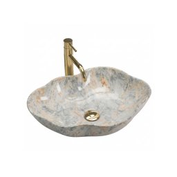 REA-U0620 - Lavoar pentru blat PEARL 38x50,5 cm ceramică/gri/bej/finisaj cu aspect de piatră