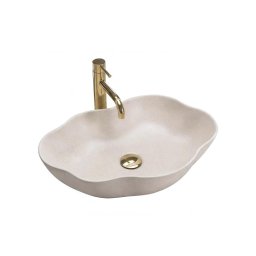 REA-U0617 - Lavoar pentru blat PEARL 38x50,5 cm ceramică/bej/imitație de piatră