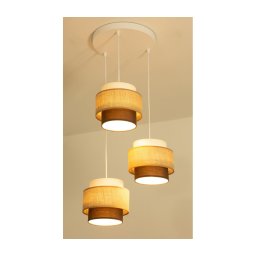 Brilagi - Lustră suspendată RESNA, Ø 45 cm, 3x E27 (max. 60 W), 230 V, bej/negru
