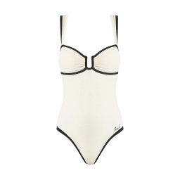 KARL LAGERFELD Costum de baie Signature Cheeky Swimsuit B2W46026 b09 cannoli cream