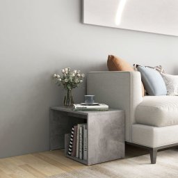 Masa laterala, gri beton, 59x36x38 cm, PAL GartenMobel Dekor