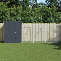 Cusca caine cu tarc antracit 165x659x181 cm otel galvanizat GartenMobel Dekor