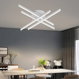Lustra LED GIO cu telecomanda, 54W, 4 elemente, dimabila, alba