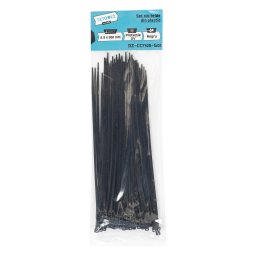 Set 100 bride din plastic Detoolz 2.5x200 mm, negre, cu protectie UV