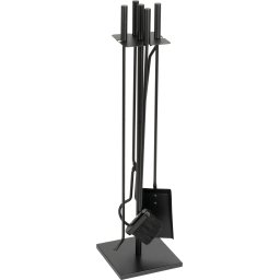 Set unelte pentru semineu Homefire FT075BA, 4 piese, negru, 81 cm