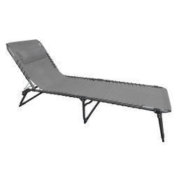 Sezlong Veracruz reglabil, gri, pentru gradina si terasa, 190x58x28 cm