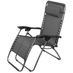 Sezlong Sonora gri, reglabil, ergonomic, pentru gradina/terasa, 120 kg