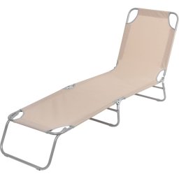 Sezlong pliabil Panama bej, reglabil 3 pozitii, 188x55x27 cm