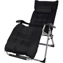 Sezlong de gradina POHO negru, reglabil, 65x160x110 cm