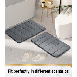 Covoras de baie gri 50x80 cm, antiderapant si foarte absorbant