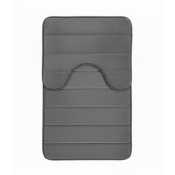 Set 2 covorase de baie gri, antiderapante si absorbante, 80x50/50x40 cm