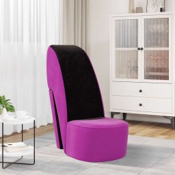 Scaun în forma de pantof cu toc, mov, catifea GartenMobel Dekor