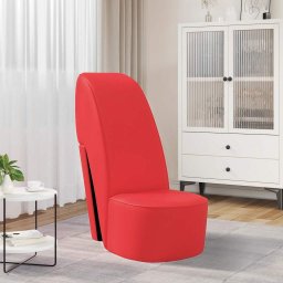 Scaun, design toc înalt, rosu, piele ecologica GartenMobel Dekor